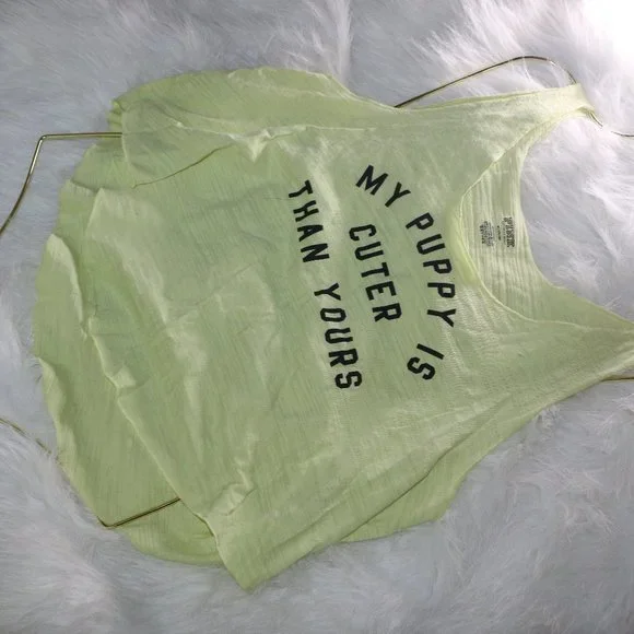 PINK by Victoria's Secret Sleepwear Tank Top - "My Puppy is Cuter Than Yours" - Picture 2 of 7